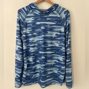 AFTCO Women’s Size XL Blue Camo Hoodie Long Sleeve